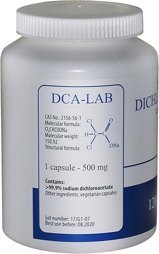 Miniatura 5 de DCA - Dicloroacetato de sodio 500mg - Pureza >99.9%, fabricado en Europa, certificado de análisis incluido, probado en un laboratorio certificado,