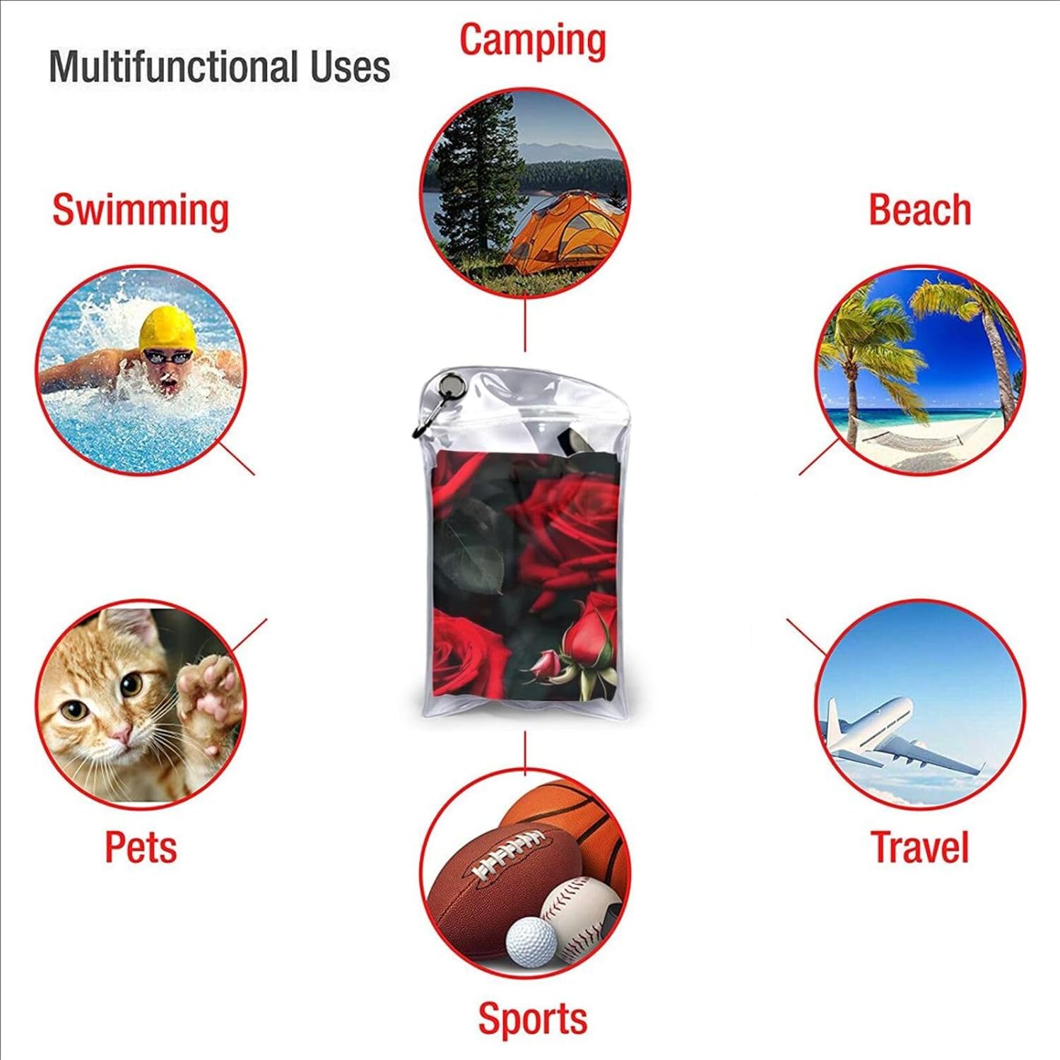 Rose Flower Quick Drying Bath Towel,Microfibre Soft Large Bath Towel,Highly Absorbent Dry Quickly Bath Sheet