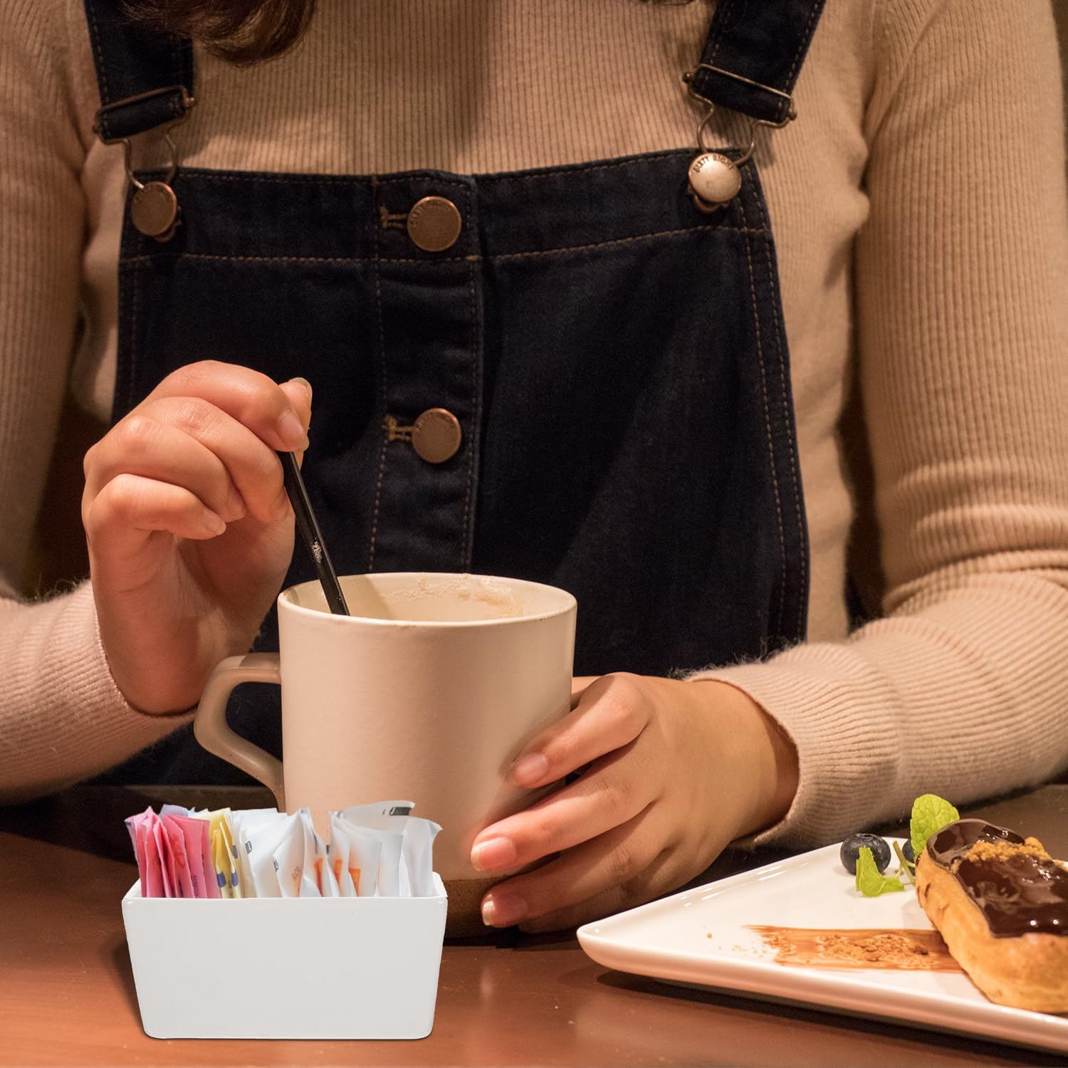 Nsmykhg Ceramic Sugar Packet Holders, 8 Pack 5 Oz Porcelain Sugar Bag Bowl Caddy, Tea Packet Storage Container, Sugar Packet Organizer for Kitchen, Cafe & Restaurant, 4.2" L x 2.4" W x 2" H