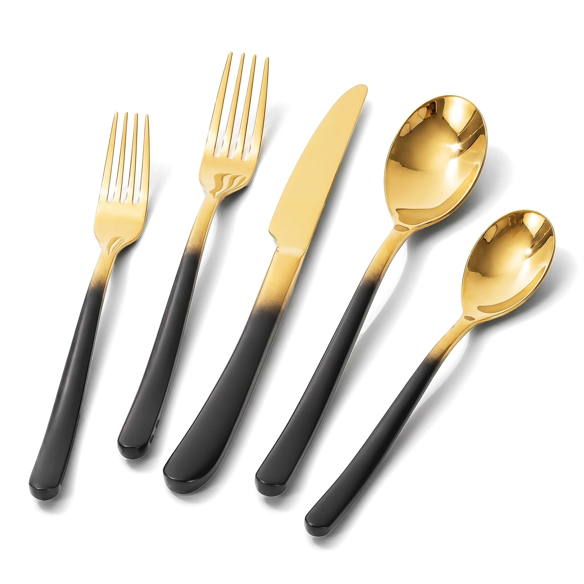 Silverware Set for 4 Black Gold 20 Piece Fancy Flatware Set Stainless Steel — Amazon image 10