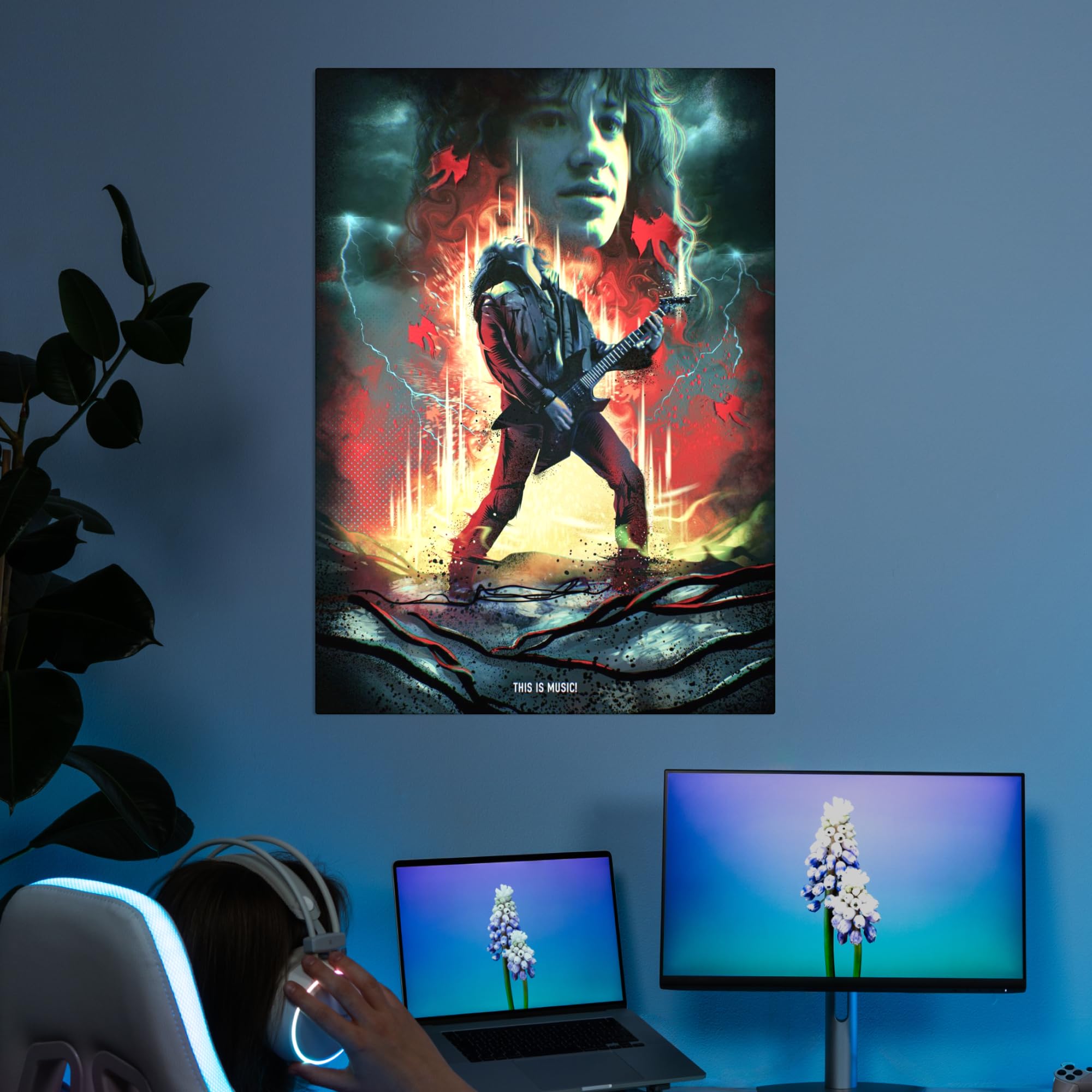 Displate Metallposter Stranger Things Series - Main Characters - Eddie Munson Plakat - Wandbilder Bilder Deko Schlafzimmer - Geschenk - Wanddeko Metall Poster 48 cm x 67.5