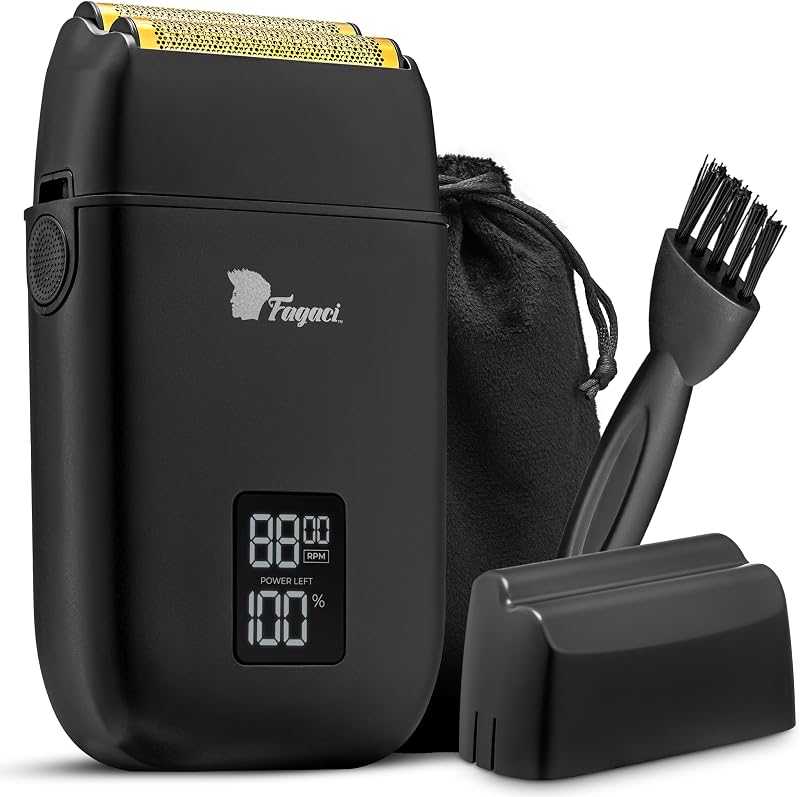 Barbeador elétrico de tela Fagaci Dravon sem fio, 8500 RPM