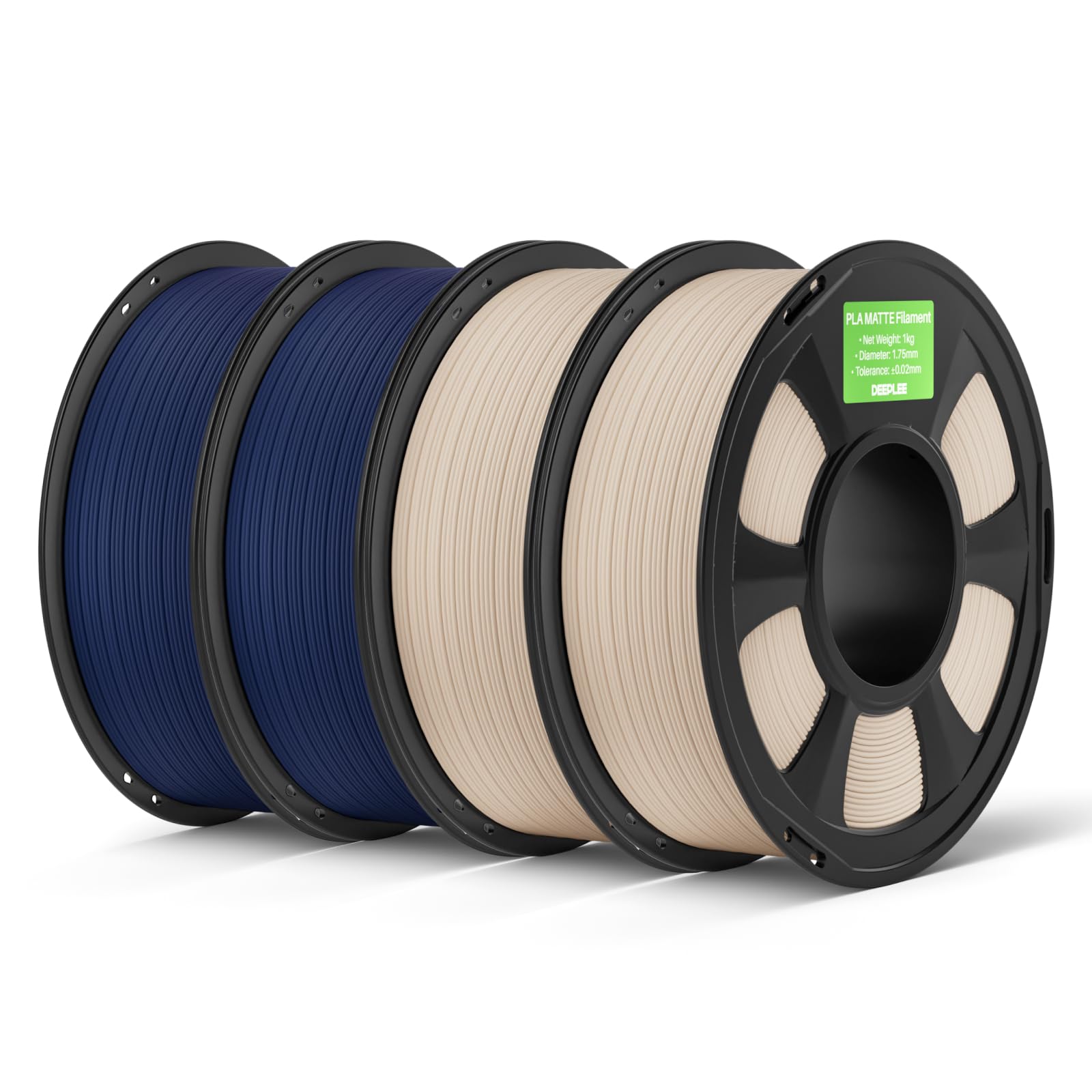 DEEPLEE Matte PLA Filament 1.75mm Bleu Marine, Beige 4kg