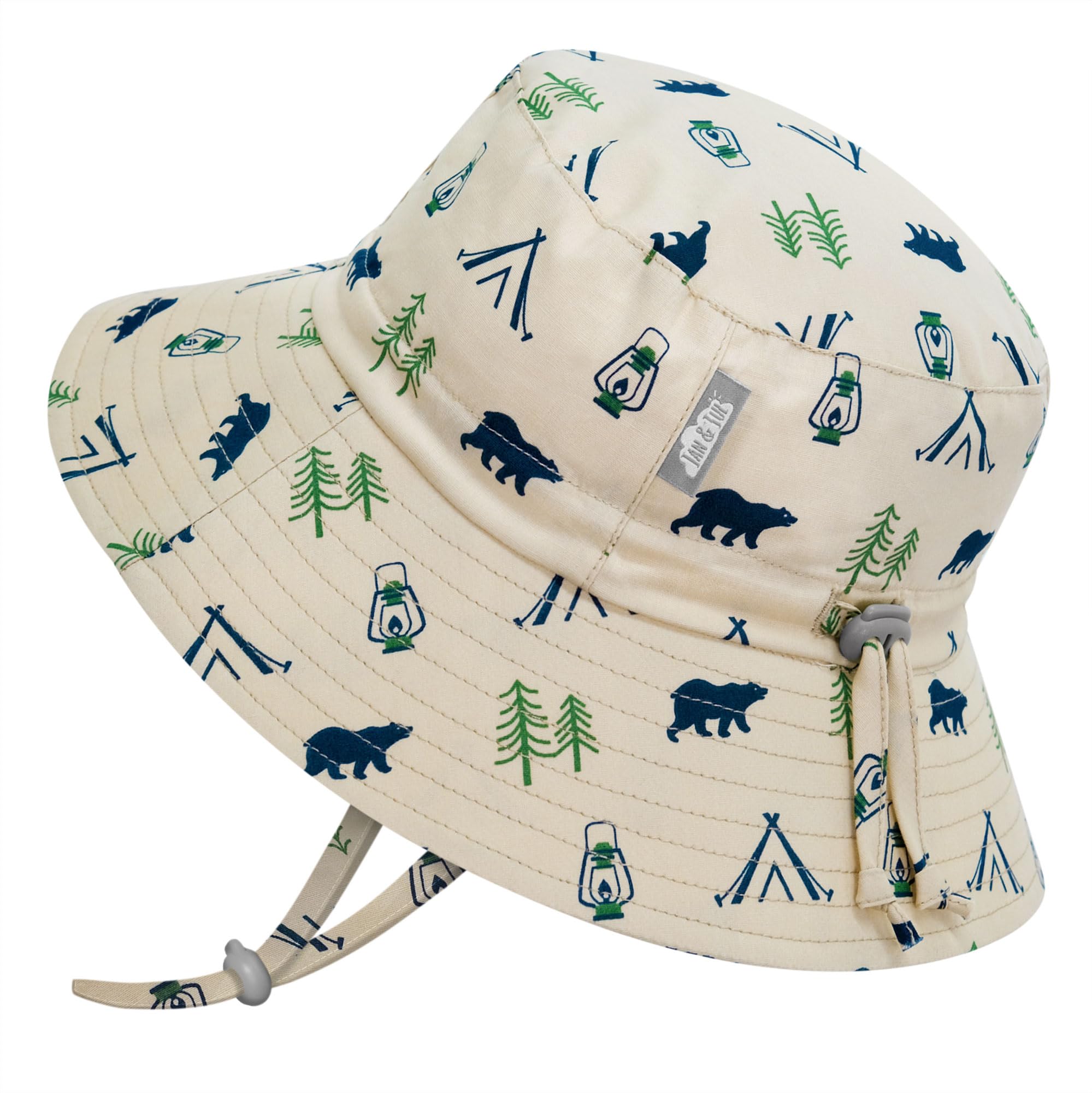 Jan & Jul Bear Camp 50+ Upf Toddler Bucket Hat, Adjustable, 100% Cotton (M: 6-24 Months, )