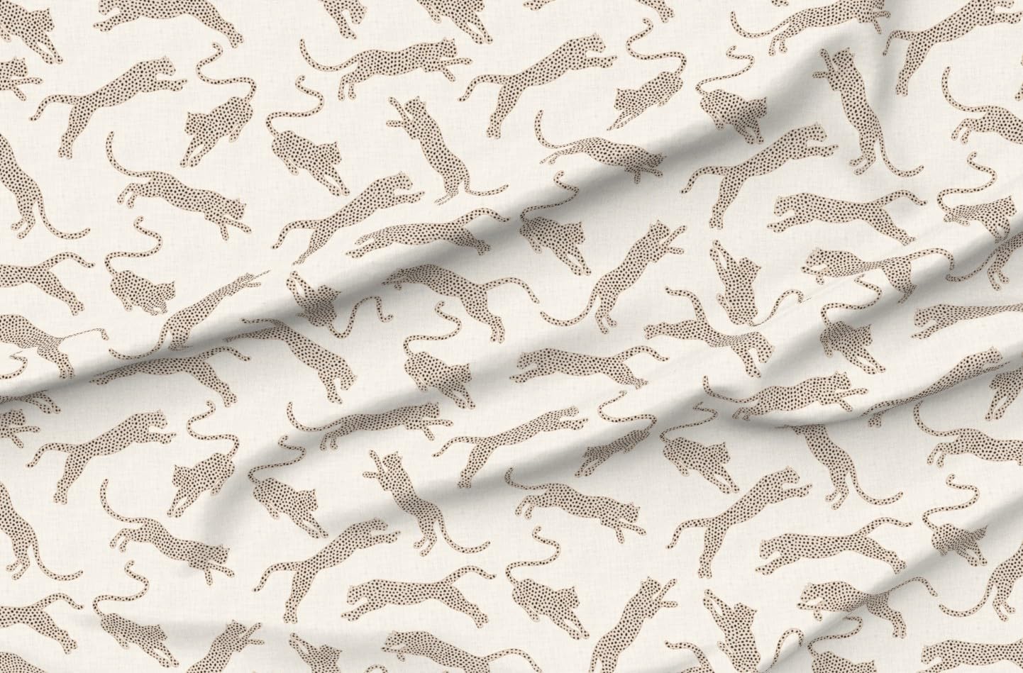 Spoonflower Fabric - Neutral Leopard Boho Safari Animal Print Big Cats Cream Beige Tan Printed on Petal Cotton Fabric Fat Quarter - Sewing Quilting Apparel Crafts Decor