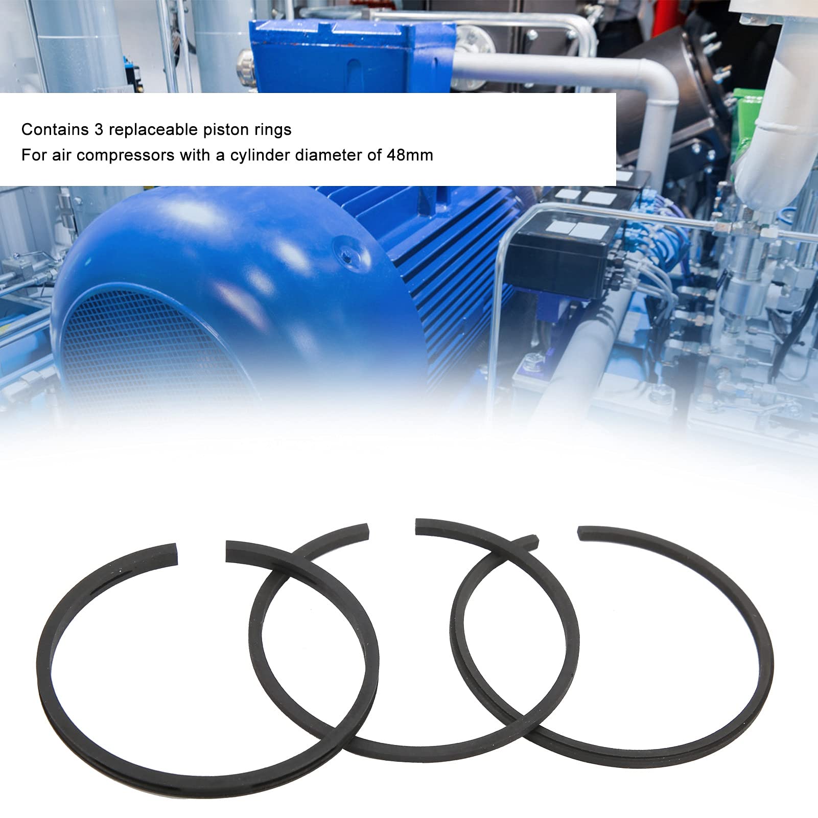 Piston Rings 3-Pack 70mm - Replacement For 0.67/1.13 7.5KW Air Compressors Gas De Aire Acondicionado De Carro