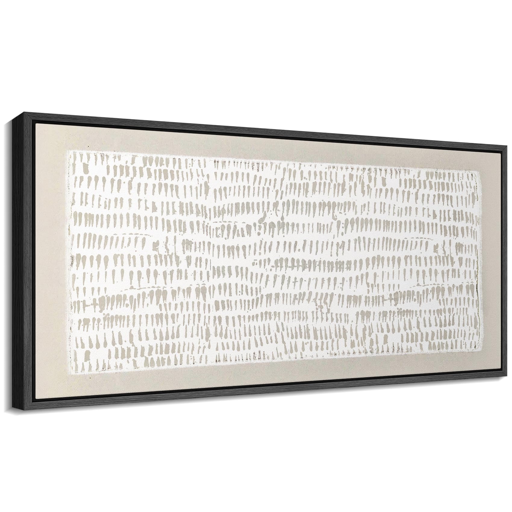 signford extra large framed canvas minimalist beige tribal pattern illustrations modern art calm warm for living room, bedroom, office - 60"x30" (broken)