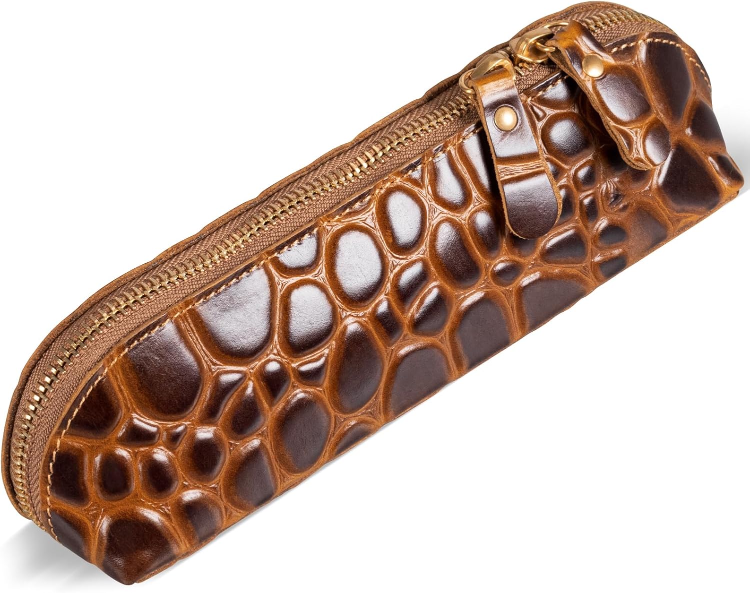 Gexmil Genuine Leather Pen Case, Hand-made Stationery Bag for Work Office