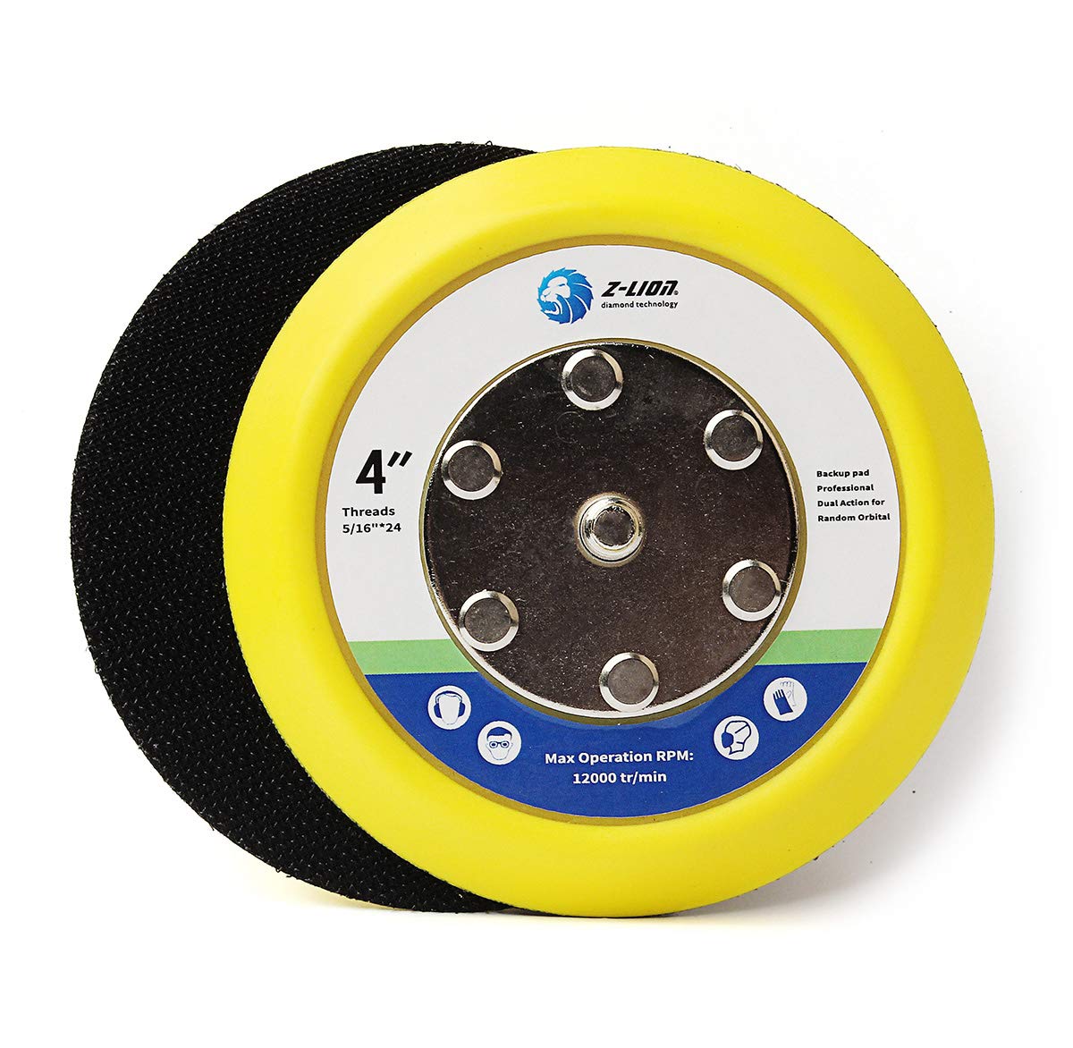 5" Hook and Loop Backing Plate for Air Sander Dual Action Car Polisher Polishing (5/16"-24 Thread)