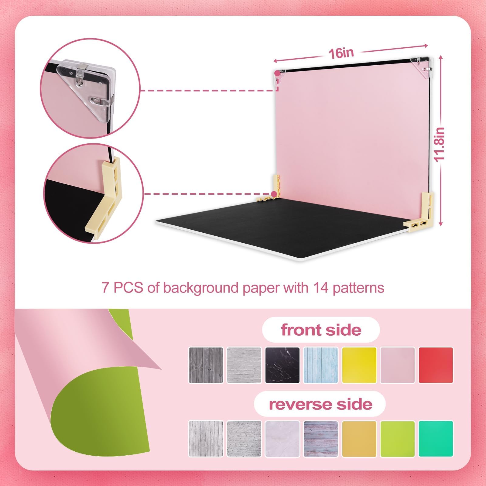 Foto Achtergrond Board Product Fotografie: 10 stks 20 patronen Tafelblad Voedsel Achtergrond Kit - Flat Lay Props voor Sieraden. (Klein formaat 16,5x11,7 inch