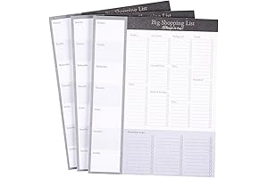 Juvale Magnetic Shopping List Notepad for Fridge with Checklist - Meal Planning...