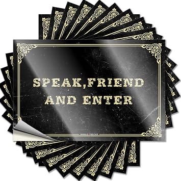 Stickers for Car Speak Friend and Ente Funny Sticker 10 Pcs Tool Decal Car Decals8X12CM