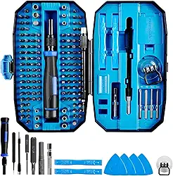 Kit de Ferramentas com 152 Peças de Chave de Fenda, Kit de Ponteiras Bits para Parafusadeira Magnético, para Desmontar Notebook, iPhone, Android com Pinça, Eixo Flexível, Palhetas, Alavanca e Ventosa