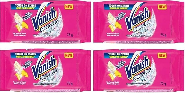 BAR 4 x Vanish Super Soap Stain Remover Treatment with Enzymatic Action 75g