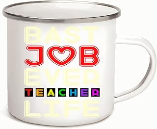 Teacher Appreciation Gift Ideas Quote Thank You Present for Wonderful Teachers 12oz Enamel Silver Mug