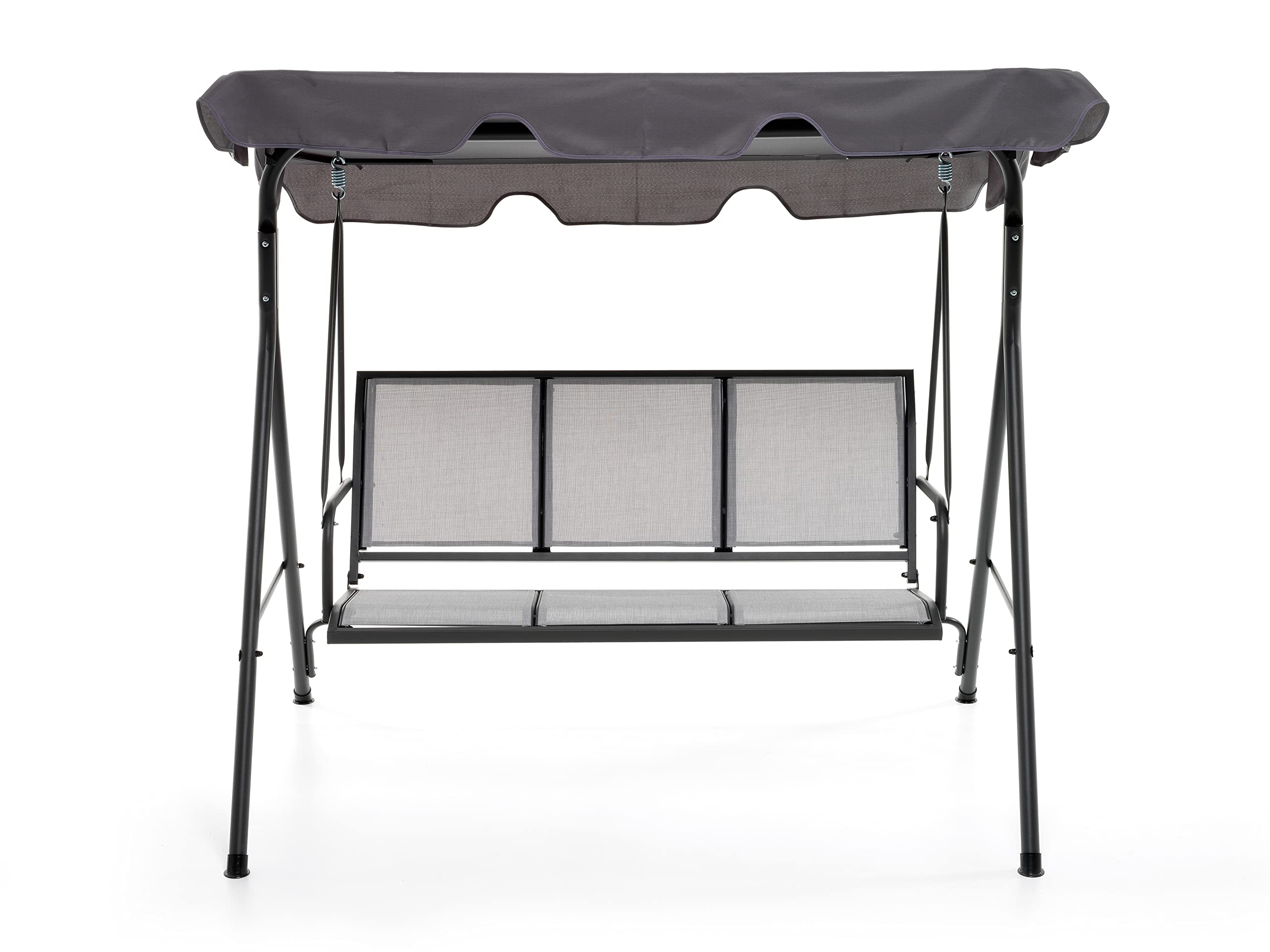 Dondolo Da Giardino Dune 3 Posti - Struttura In Ferro, Cuscini In Poliestere, Antracite