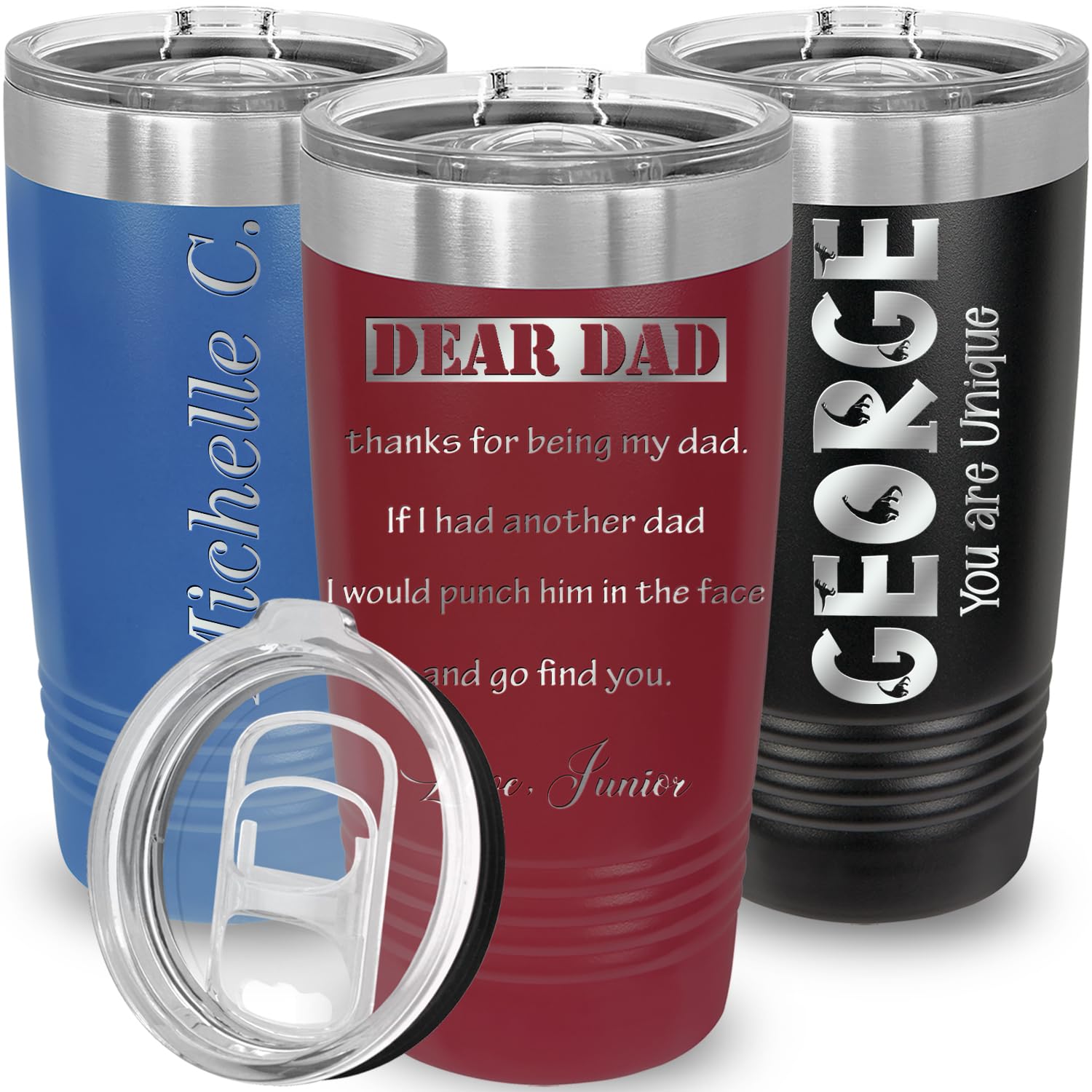 20oz Personalized Tumbler Gift with Slider Lid - Custom Engraved 25 Vibrant Designs Insulated Stainless Steel Hot Cold