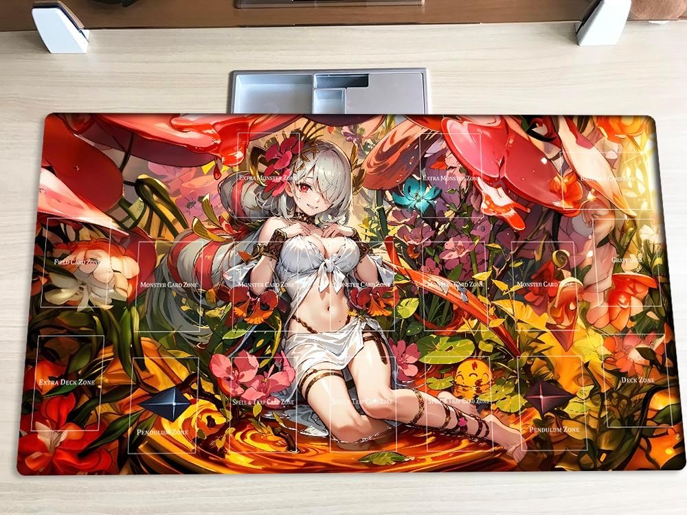 New Playmat Traptrix Pinguicula TCG OCG CCG Trading Card Game Mat Mouse Pad with Zones + Bag (Z0039-323-A)