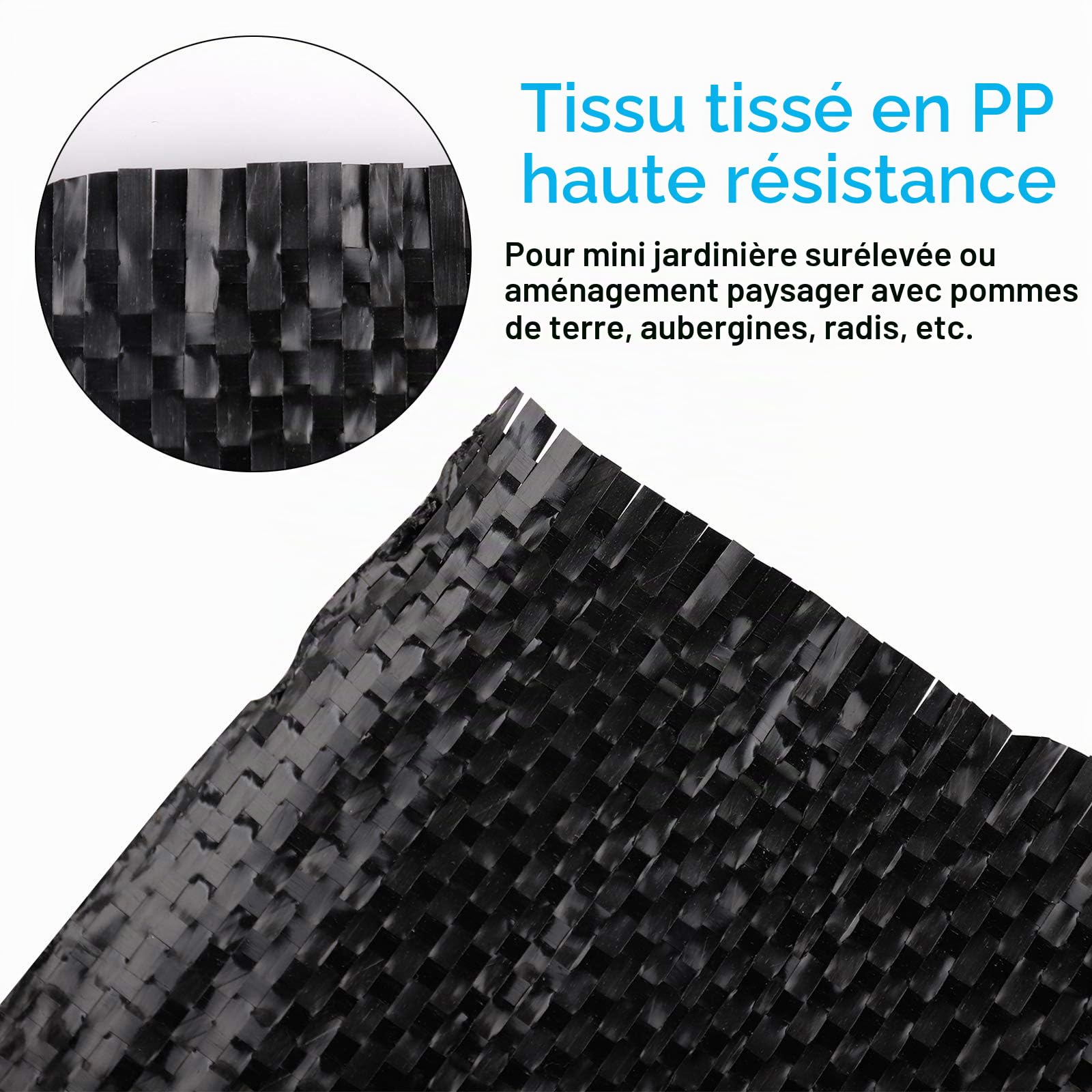 Lot de 2 barrières de Jardin en Tissu d'aménagement paysager avec Trous de Plantation - 0,9 x 3,9 m - Très résistantes - pour Le contrôle de l'érosion du Sol - Stabilisées aux UV (2 Pack)