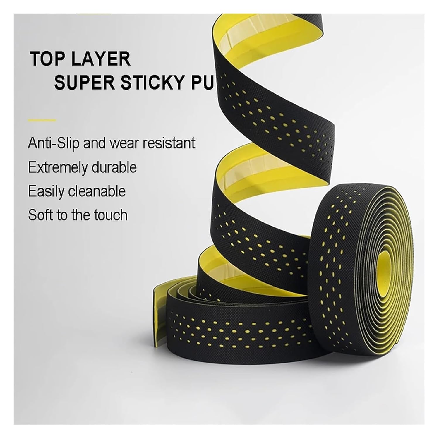 Handlebar Tape,Bike Handlebar Tape Road Bike Handlebar Tape Cycling White Fixing MTB Bicycle Accessories Anti-Slip Handle Bar(Yellow Black)