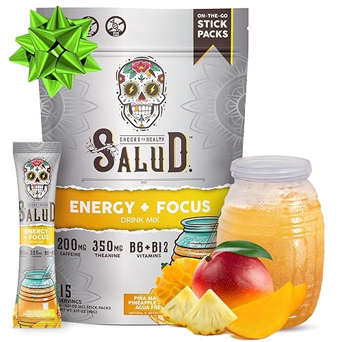 Salud 2-in-1 Energy Drink Powder + Focus, Pineapple Mango, Organic