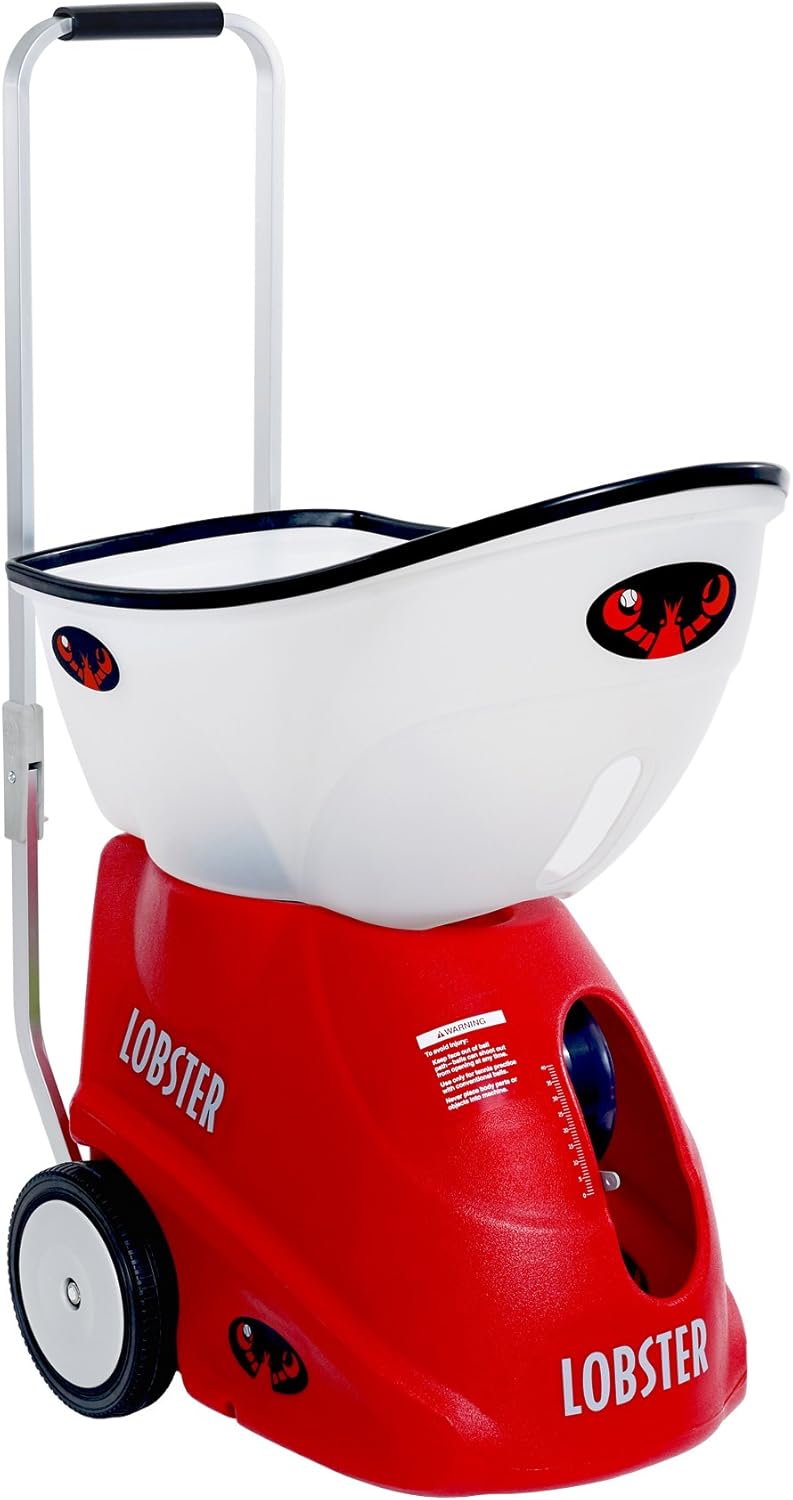 Lobster Sports – Elite Grand Four – Battery-Powered Tennis Ball Machine – Grinder Drill – Six Pre-Loaded Drills – Fully Random Oscillation – 2-Line Feature – Translucent Hopper – 150-Ball Capacity : Silent Partner Ball Machine : Sports & Outdoors