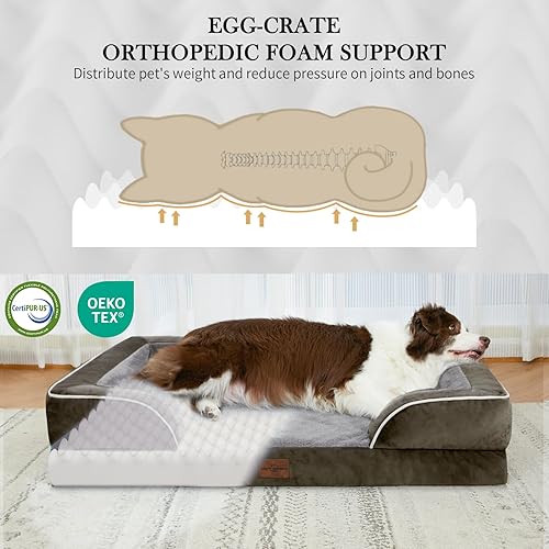 Miniatura 2 de Camas ortopédicas impermeables de espuma para perros extra grandes, cama para perros XL con refuerzo, cama lavable para perros, sofá cama para