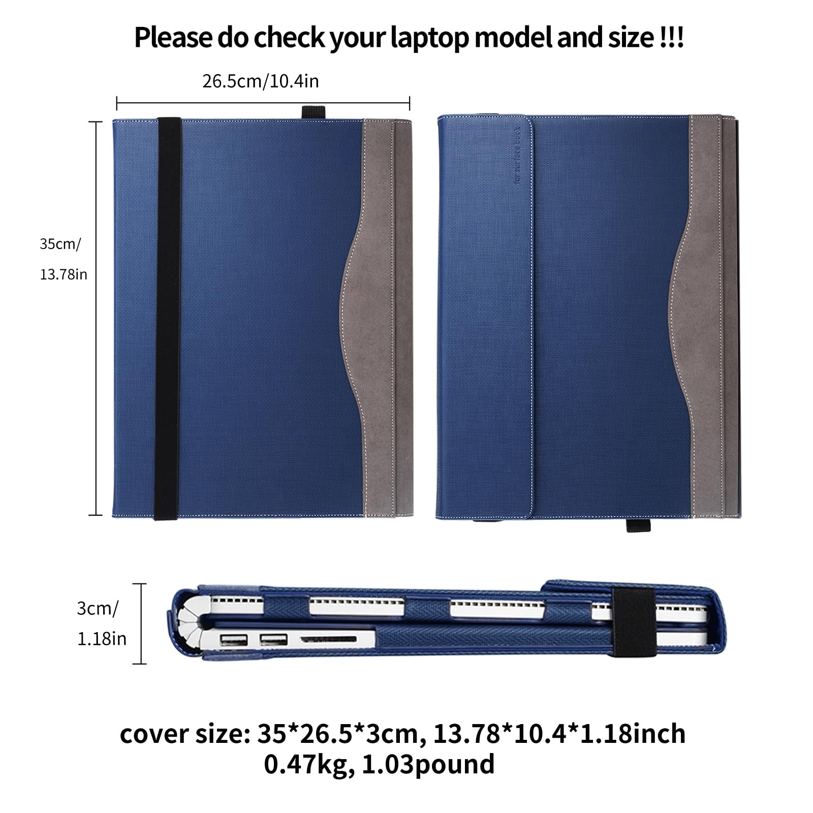 Odpinane etui na laptopa do Microsoft Surface Book 3 2 15 cali [inne modele] pokrowiec na tablet PC pokrowiec na notebooka torba na komputer z uchwytem na rysik