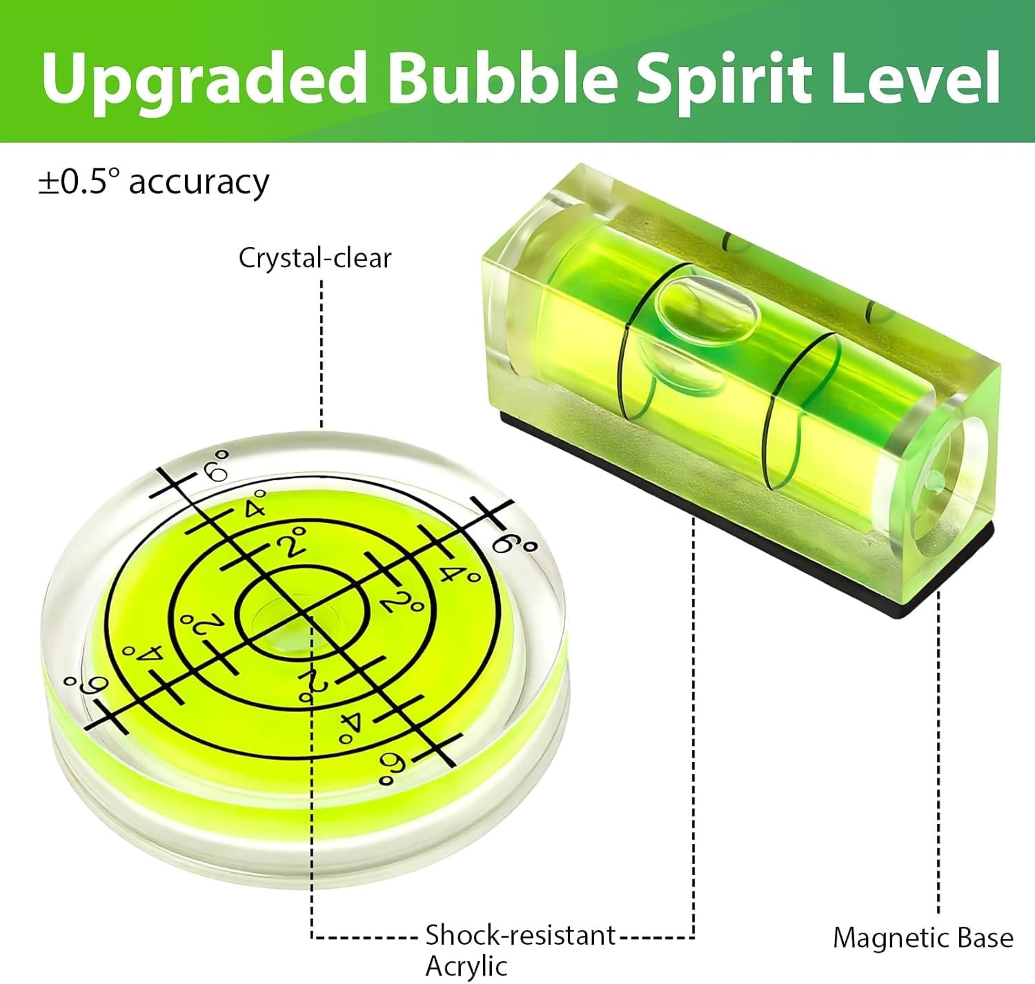 Mini Bubble Levels - 9Pcs Magnetic Level Set -3