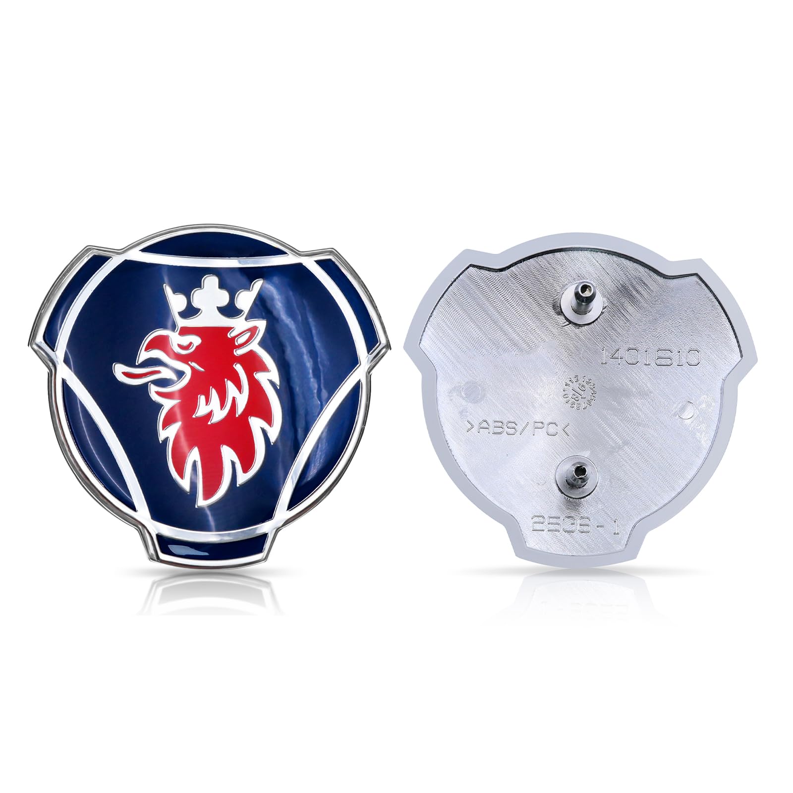 1 Juego de Emblema Azul Plateado para Parrilla Delantera de Camión de Coche Scania con Iluminación LED de 24V, Accesorios de Iluminación, Tira de Luz (Iluminación Blanca)