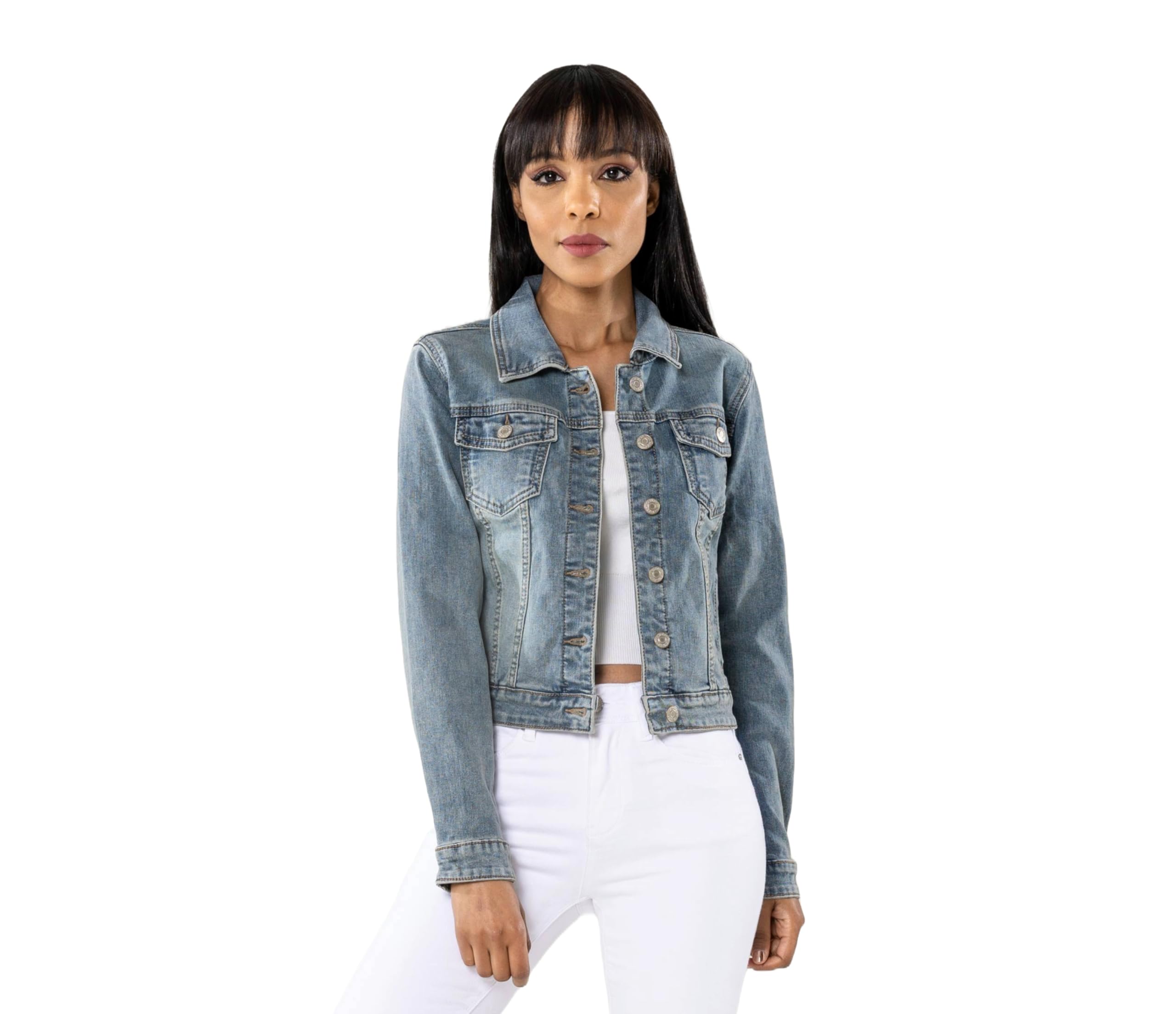 Nina Carter Denim - felpa in jeans da donna, per le mezze stagioni, leggera, casual, blu