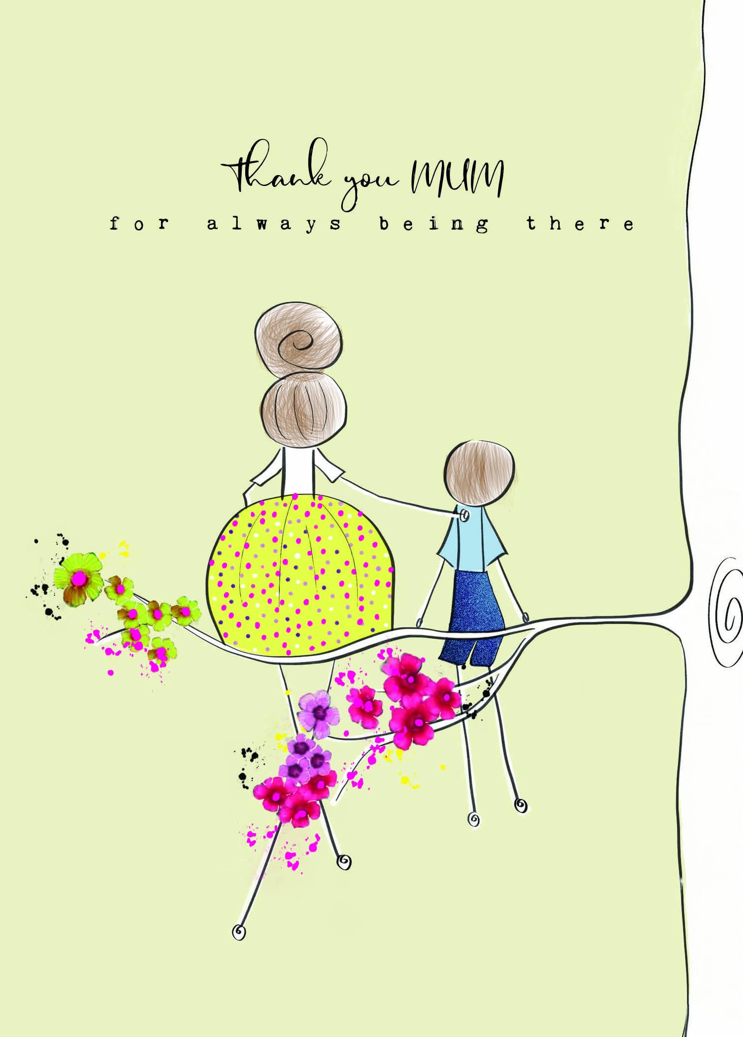 BEXY BOO Mother's Day Card Thank you Mum Mothers Day Card