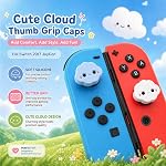 JINGDU Thumb Grip Caps for Nintendo Switch Joy-Con, Cute Silicone Joystick Cap Covers Accessories Compatible with Nintendo Switch/OLED/Lite Joycon, 4PCS Cloud