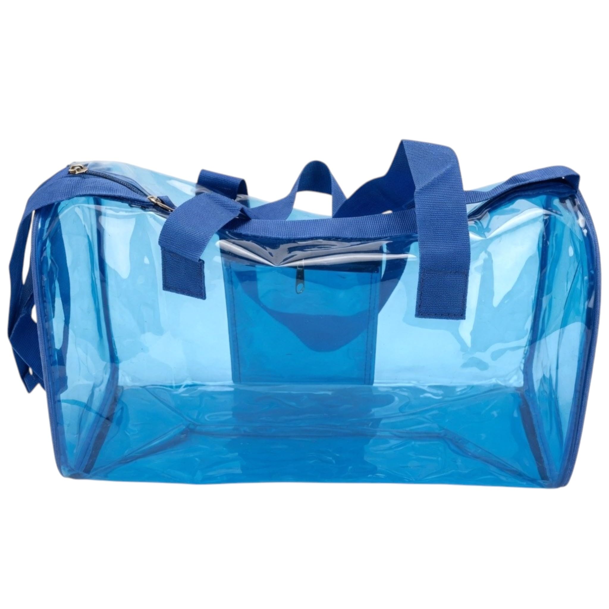 Transparent Jelly Duffel Bag for Gym, Travel, and Picnic, Waterproof Multi-Purpose Handbag (Blue)-image-23