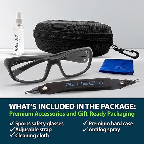 Miniatura 6 de BLUE CUT Gafas de protección deportiva, lentes fotocromáticas, gafas de seguridad para baloncesto, pickleball para deportes de interior y exterior
