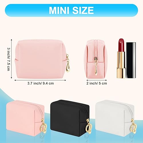 Miniatura 2 de Desing Wish Mini bolsa de maquillaje con llavero portátil para lápiz labial, bolsa de piel sintética, pequeña bolsa de cosméticos de viaje, bolsa de