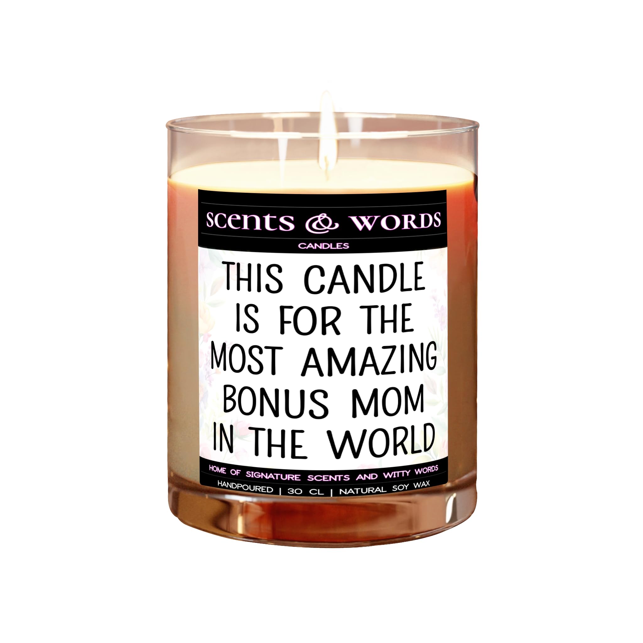 Scents&Words Candle, Gifts or Presents for Bonus Moms, Most Amazing Bonus Mom in The World, Scented Candles - snw1310 (Blue)