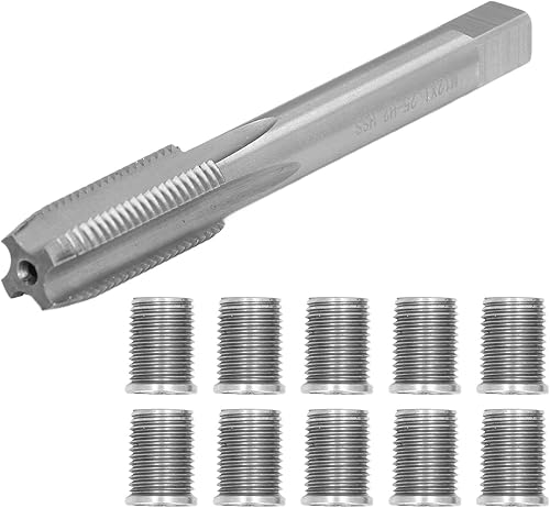 Miniatura 8 de Herramienta de reparación de rosca de bujía, perno M10x1.25 + grifo M12x1.25 accesorios para automóviles Kit de accesorios para motores de gasolina,