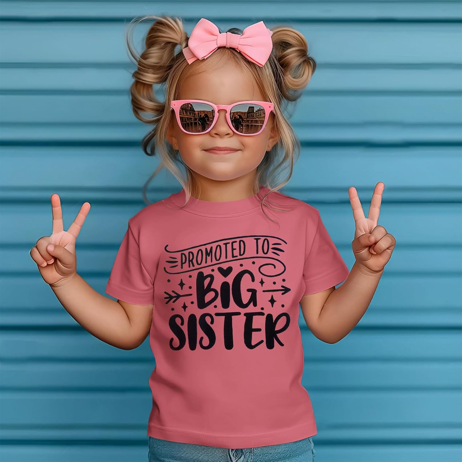Promoted to Big Sister Shirts for Toddler Baby Girls Announcement T-Shirt Summer Short Sleeve Tees Big Sis Tops - Image 3
