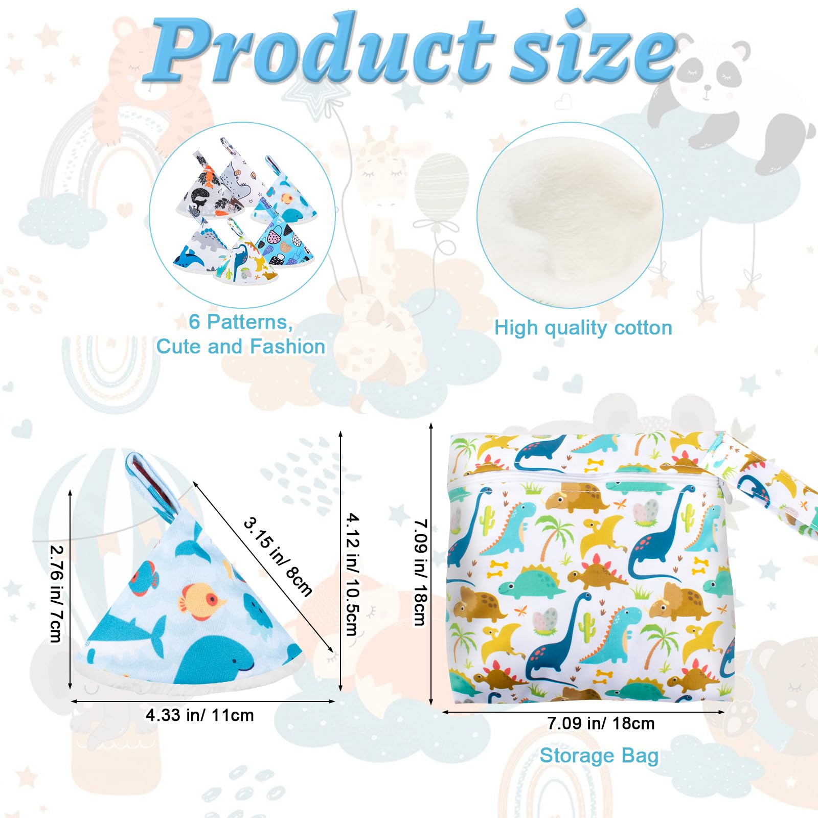 Pipi Tipi Lot de 12 protections de couches pour bébé avec sac humide et forte absorption d'eau