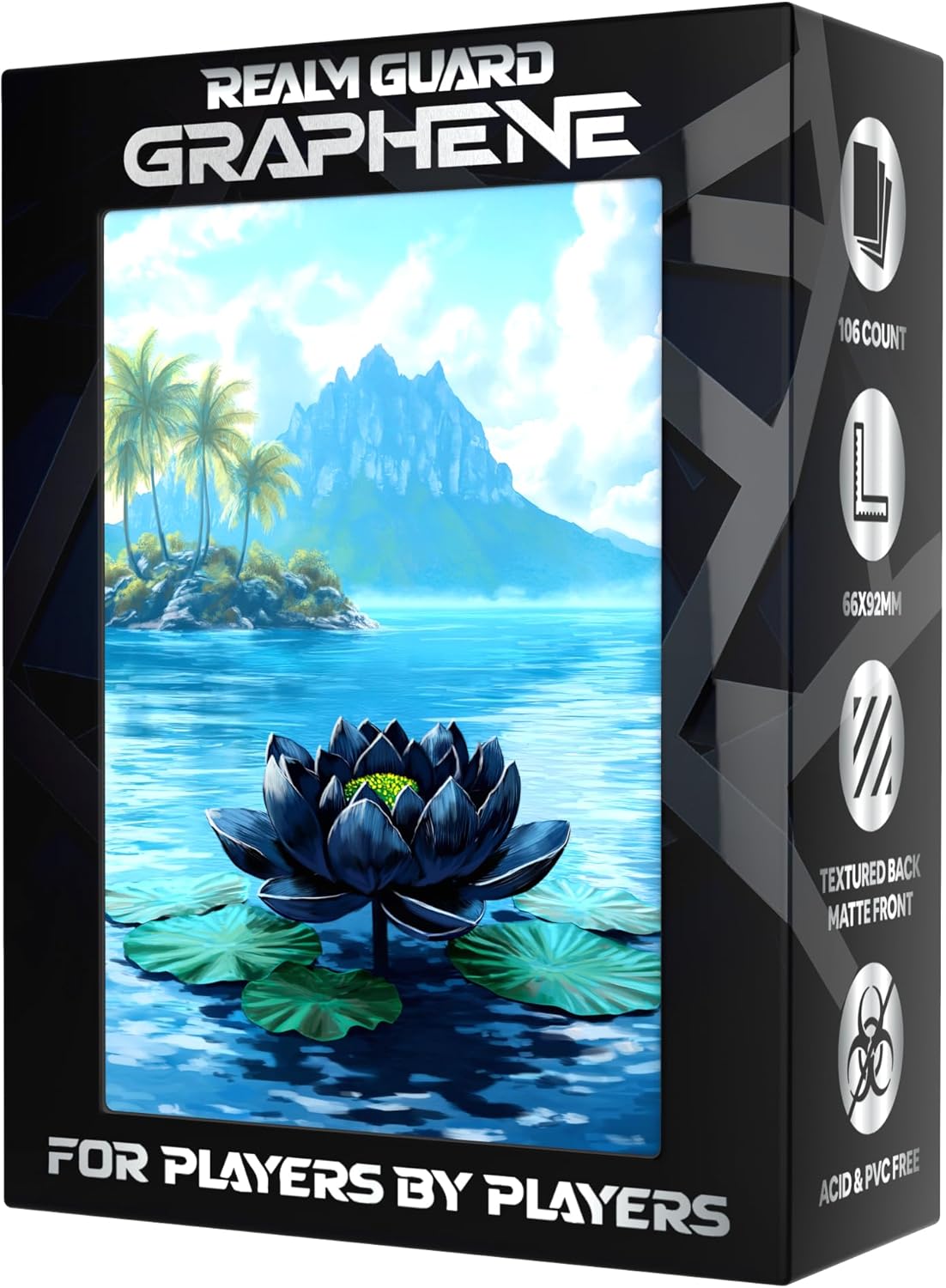 Realm Guard Graphene- 100ct Textured Matte TCG/MTG Art Sleeves (Forest Black Lotus)