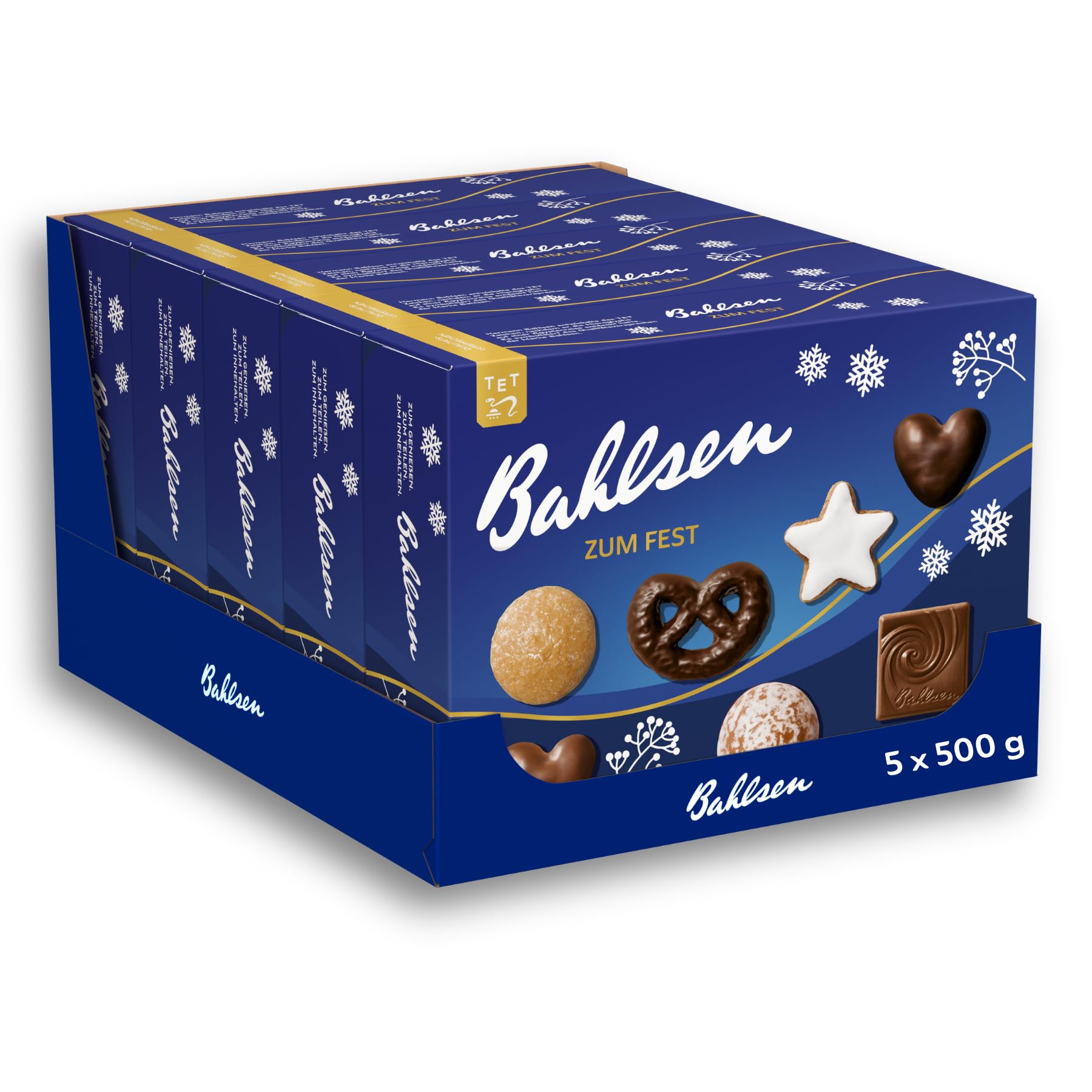 Bahlsen Zum Fest – 5er Pack – Weihnachtliche Gebäckmischung (5 x 500 g)