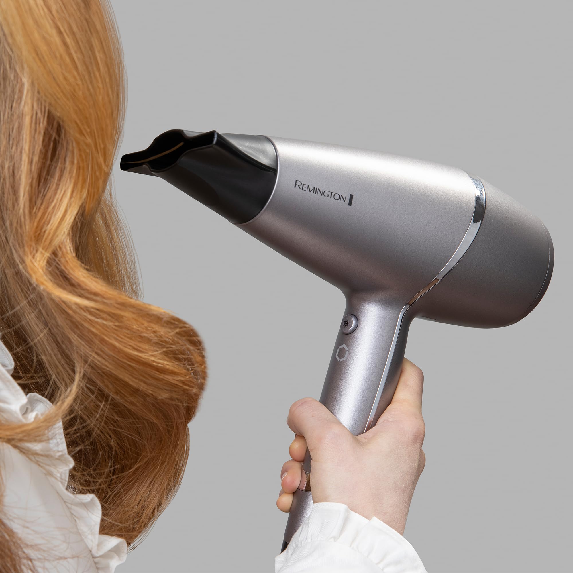 Remington Hair Dryer [3 Attachments: Diffuser & 2 Concentrators, Intelligent StyleAdapt™ Adjusts Heat to Hair] PROluxe You (Ionic & Diamond-Ceramic Coating, Fast Dry, Smooth Finish, 2400W) AC9800