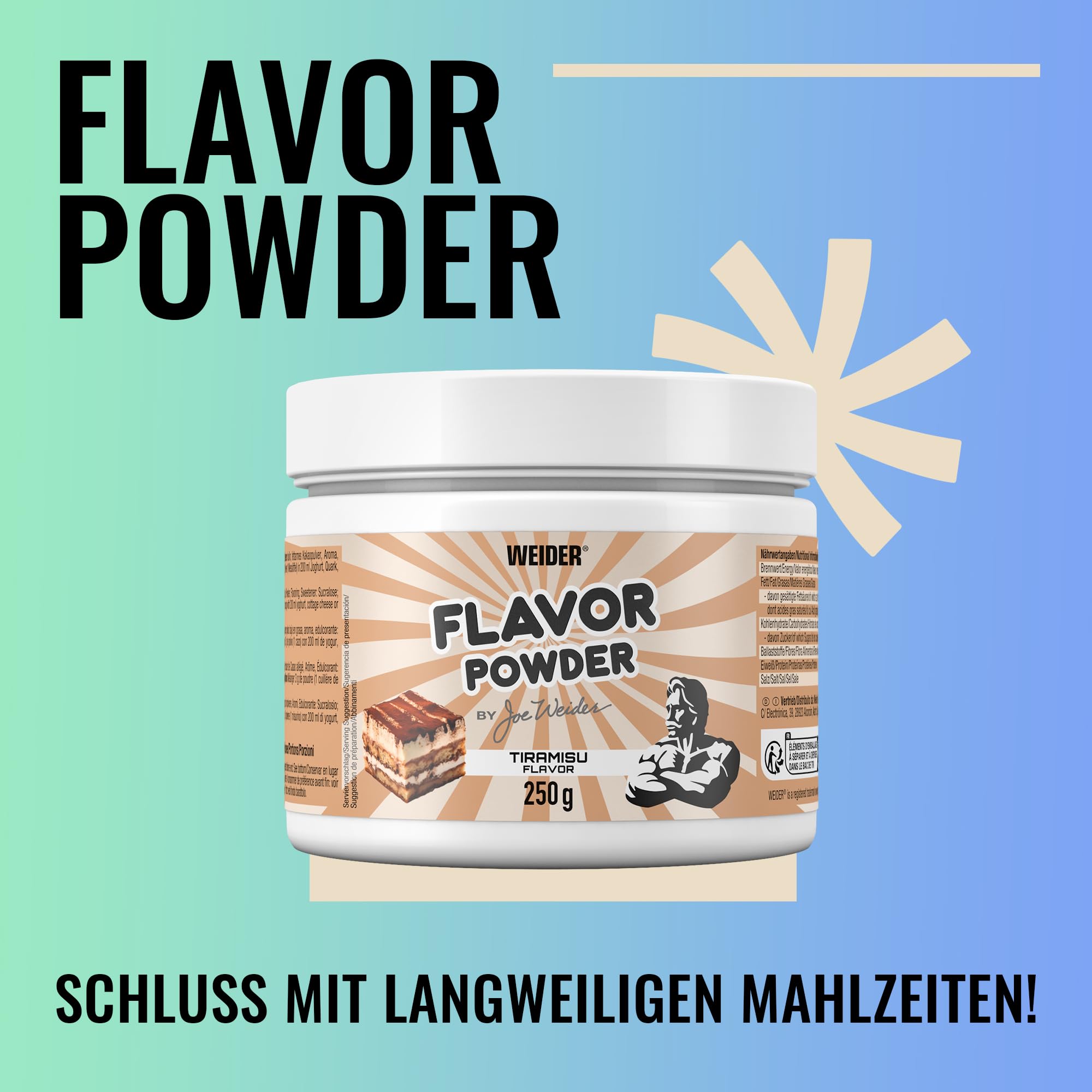 WEIDER Flavor Powder proszek smakowy bez cukru 250 g tiramisu