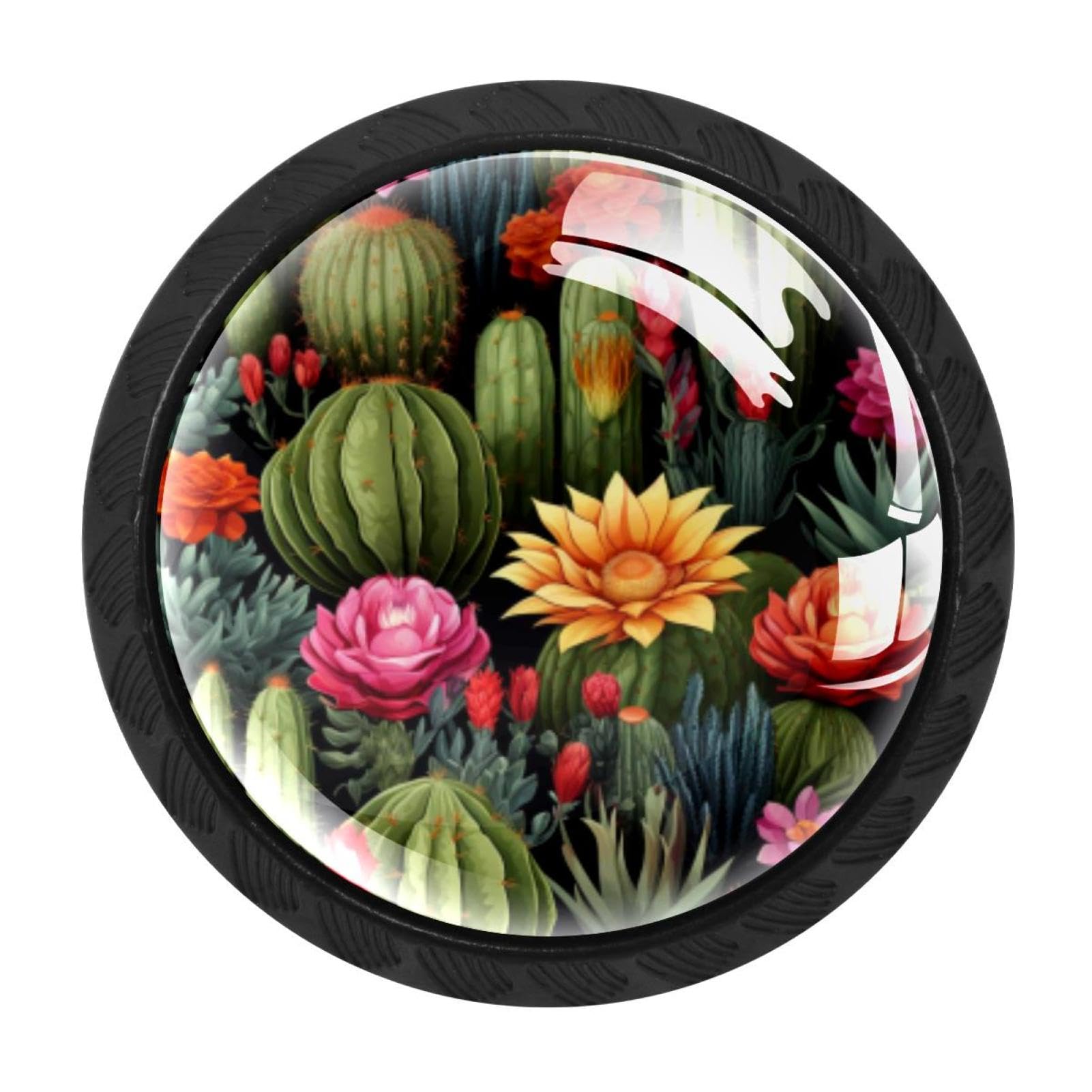 CHENZZZZ Cactus Cabinet Knobs 4 Pieces Drawer Kitchen Cabinets Dresser Cupboard Wardrobe Unique Pulls Handles