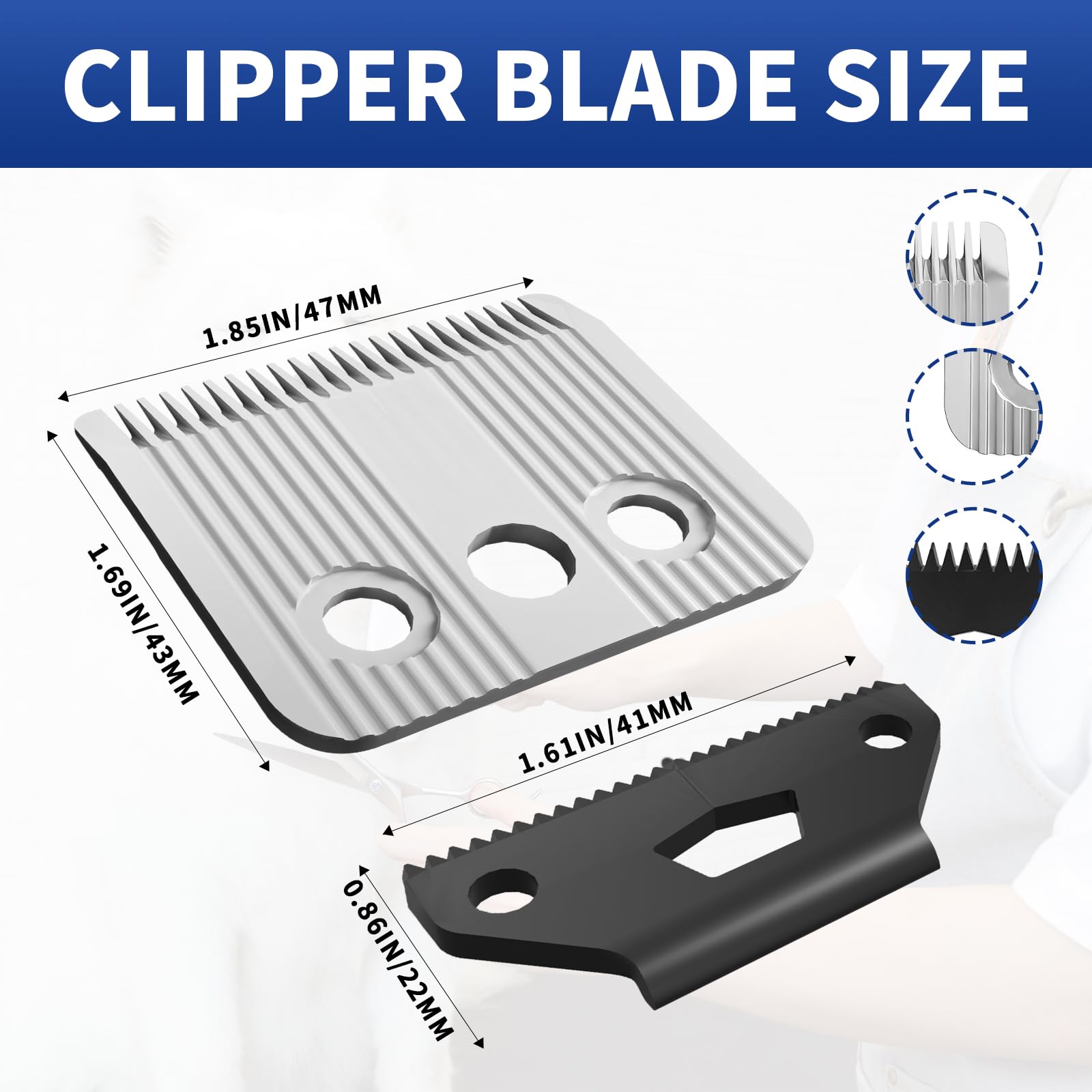 Cuchillas de Repuesto Star Blade compatibles con cortapelos Moser 1400 – Acero Inoxidable – Corte Ajustable 0,7-3 mm – 3 Piezas