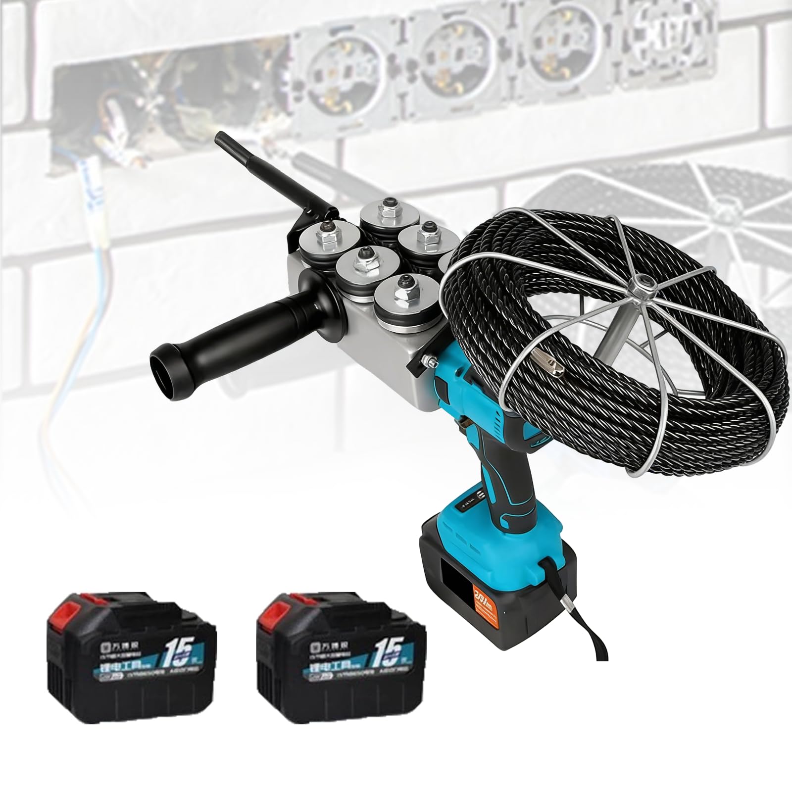 ZHENYUWANG Automatic wire threader, suitable for wire threading and cable installation, includes 2 batteries, making it the best choice for building and communications projects