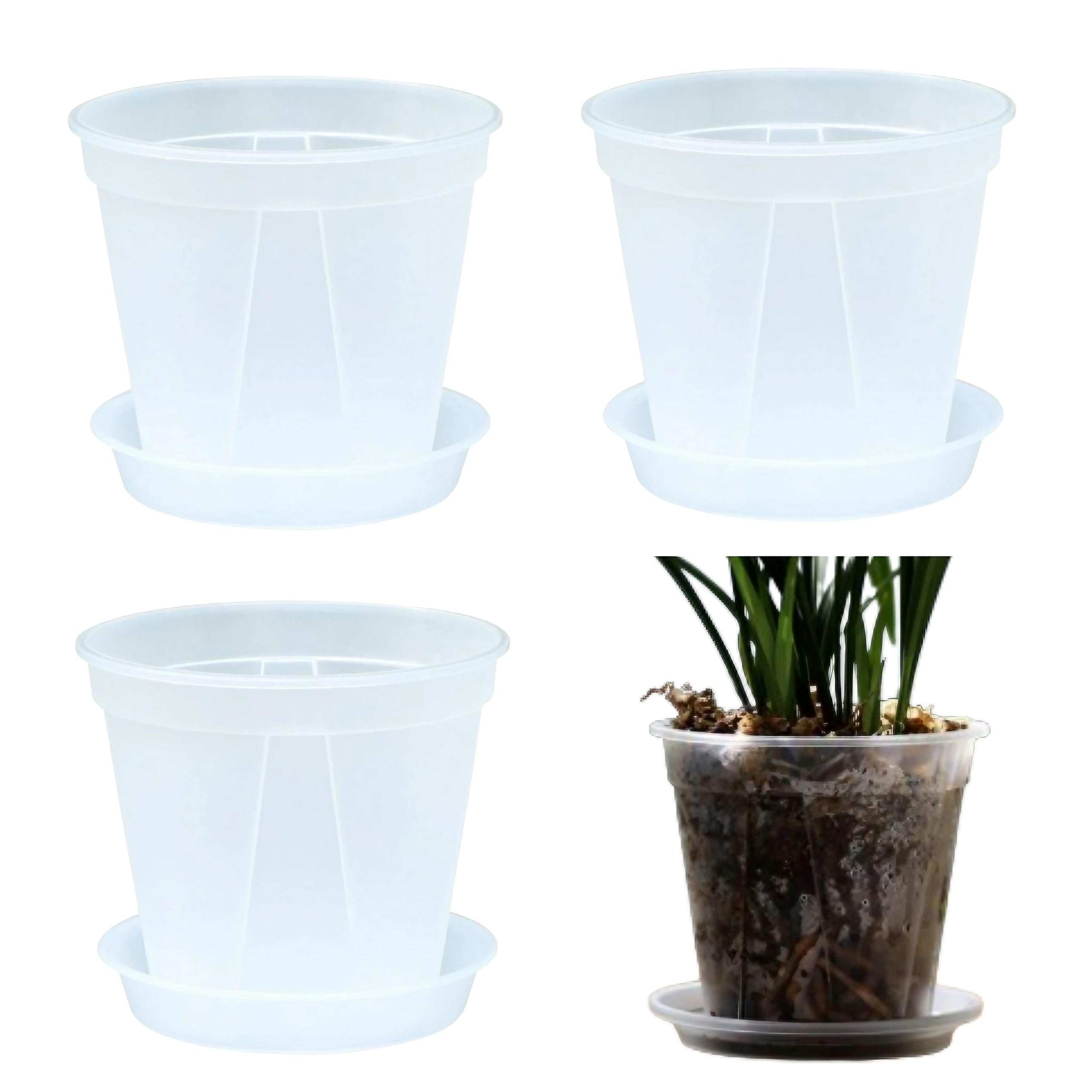 Amazon.co.jp: East Leaf スリット鉢 植木鉢 透明 プランター