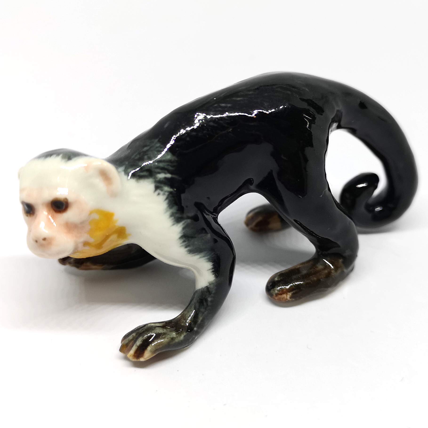 ZOOCRAFTCeramic Figurine Capuchin Monkey Handmade Miniature Collectible Porcelain DIY Gift