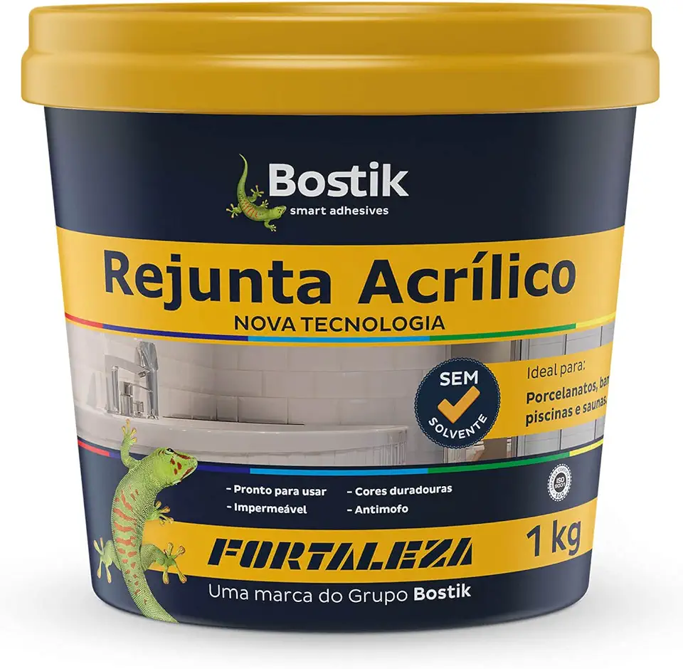 Rejunte Acrílico Fortaleza para Porcelanato Platina Pote com 1kg